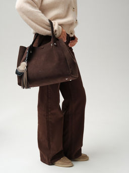 Замшевая сумка с матрешкой Vasilisa DBR 31210 коричневый шоколад фото 6