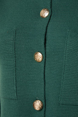 Yesil Dugme Detayl? Ceket Gorunumlu Triko H?rka TWOAW24HI00023