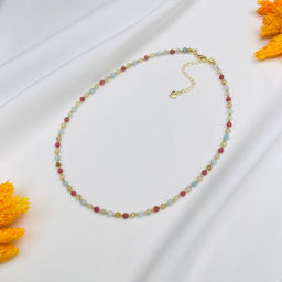 Колье для Весов из Аквамарина,Рутилового кварца и Родонита