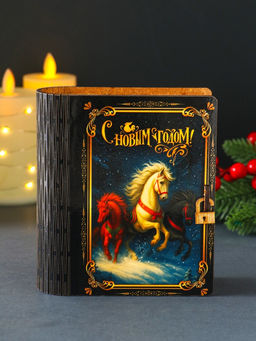 Новогодняя копилка-книга для денег «Тройка лошадей», купюр, монет, 14×12×5 см