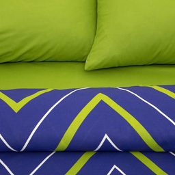 Постельное бельё Этель евро Зелёно-синие зигзаги 200х217, 240*220, 70х70-2 шт  фото 2