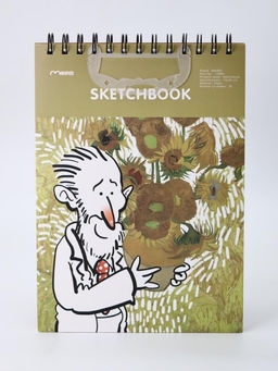 Скетчбук (B5) "Vincent with sunflowers", yellow (18*25) 30 л. 130 г/м
