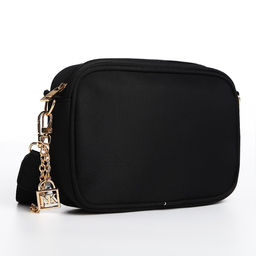 Сумка молодёжная текстильная NK классика, 19*14*6 см, черный цвет - Nazamok фото 3