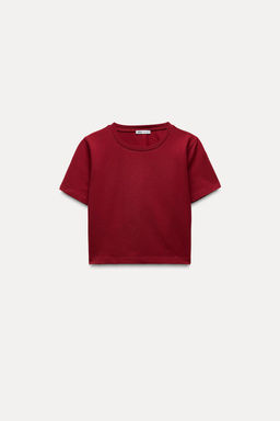 CROPPED STRETCH T-SHIRT - Zara фото 42