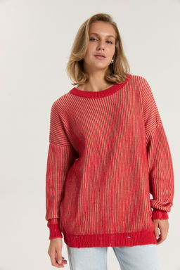 Джемпер женский вязаный Line красный