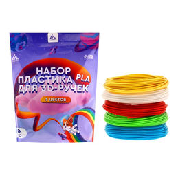 Пластик Luazon PLA-5, для 3D ручки, 5 цветов по 10 метров - Luazon home фото 2