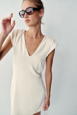 VESTIDO CORTO ASIM?TRICO HOMBRERAS / Crudo - Zara фото 3