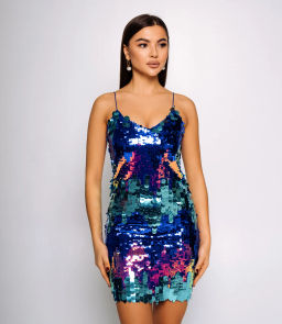 Платье #КТ9029 (1), синий - Dommod фото 3