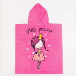 Полотенце-пончо детское махровое Крошка Я Принцесса 60х120см, 100% хлопок, 300гр/м2  фото 11