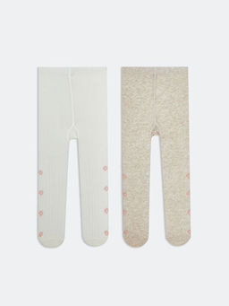 ?i?ek Desenli K?z Bebek K?lotlu ?orap 2li