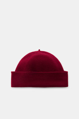 100% WOOL BEANIE WITH TURN-UP BRIM - Zara фото 3