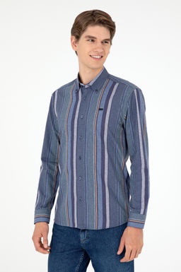 Мужская темно-зеленая рубашка с длинным рукавом - U.s. polo assn фото 3