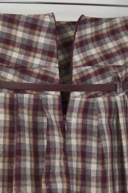 Teen Bordo Kemerli Ekoseli/Kareli K?sl?k Mini Etek TWOAW26ET00056 - Trendyolmilla фото 7