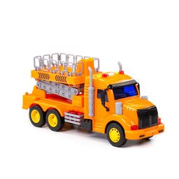 Профи, автомобиль с подъёмником инерционный (со светом и звуком) (оранжевый) (в коробке) - Полесье фото 6
