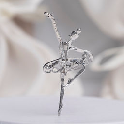 Брошь «Балерина» на сцене, сине-голубая в серебре