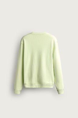 SUDADERA REGULAR FIT ESTRUCTURA WAFFLE / Lima claro - Zara фото 7
