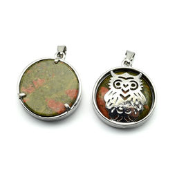 Подвеска Сова 27*27мм с унакитом