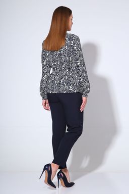 Блуза Liona Style 763Б темно-синий/белый фото 2