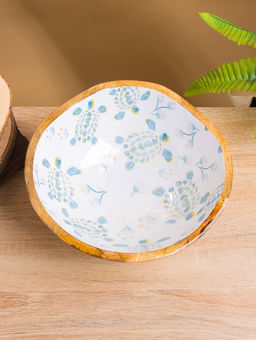 Салатник «Черепаха и цветы», 23×23×10.5 см, дерево манго