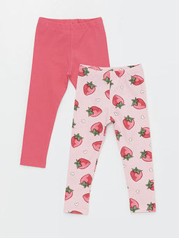 Beli Lastikli Bask?l? K?z Bebek Tayt 2li