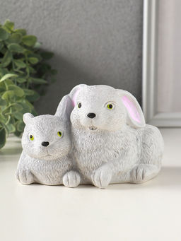 Подставка для мелочей Кролики 8?13?10 см, серый, гипс