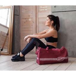 Сумка спортивная, отдел на молнии, длинный ремень, цвет бордовый - Simaland фото 9