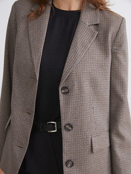 Desenli Kad?n Blazer Ceket