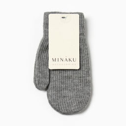 Варежки детские MINAKU, серые, 18 см