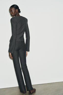 PINSTRIPE FLARE TROUSERS - Zara фото 6