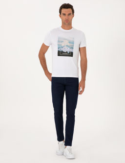 Lacivert Slim Fit Pamuk Kar___ml_ Jean Pantolon