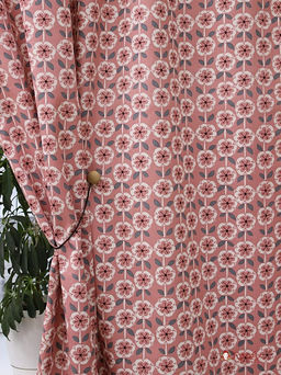 Интерьерный хлопок Цветочная графика цв.пыльная роза, ш.1.5м, хлопок-100%, 250гр/м.кв - Купава фото 3