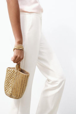 SEQUINNED MINI BUCKET BAG