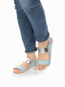 08-PED77-4 BLUE/GRAY Босоножки женские (натуральная кожа) - No name фото 2