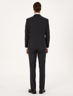 Antrasit Slim Fit %100 Y_n _izgili Tak_m Elbise