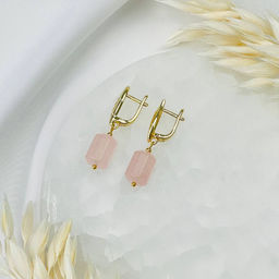 Серьги из мадагаскарского Розового кварца