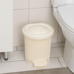 Ведро для мусора с педалью, 6 л, айвори