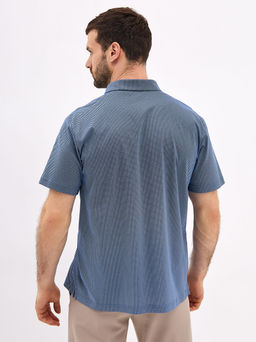 Джемпер мужской с воротником поло короткий рукав GREG G144-TD124T-LT4617 (синий)  фото 2