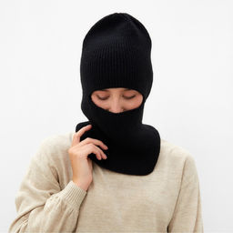 Цена за 2 шт. Балаклава женская MINAKU, размер one size 52-58, чёрная