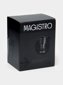 Кофеварка гейзерная Magistro Мрамор, 150 мл, на 3 чашки, нержавеющая сталь, чёрная  фото 10