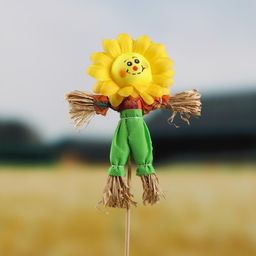 Цена за 12 шт. Огородное пугало «Солнышко», 16 см, h=50 см, МИКС, Greengo