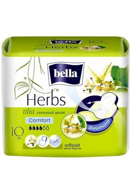 Цена за 2 шт. Женские гигиенические прокладки с крылышками bella Herbs tilia comfort 10 шт. Bella