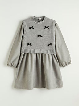 Bisiklet Yaka K?z ?ocuk Elbise ve S?veter