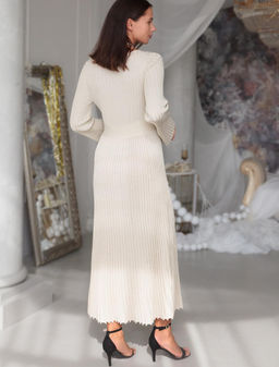 VILATTE / Платье из вискозы тонкой вязки с мягким люрексом фото 4