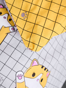 Постельное белье детское поплин с простыней на резинке - Кот-батон 145*112; 80*160*20; 40*60