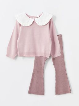 Bebe Yaka K?z Bebek Kazak ve Tayt 2li