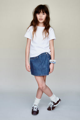 FALDA BERMUDA DENIM / Azul