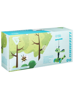 Самокат 2 в 1 GRAFFITI, с корзинкой, колёса PU 120/75 мм, синий