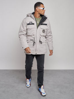 Куртка мужская зимняя с капюшоном молодежная серого цвета 88911Sr - Mtforce фото 15