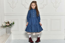 Платье МТ19-13 джинс +полоска хлопок