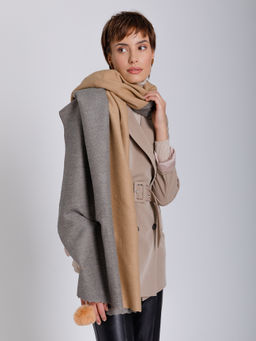 в составе шерсть Большой, мягкий, теплый двусторонний палантин с рисунком в стиле арт-деко. - Tantino фото 5